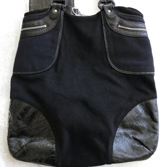 STELLA MCCARTNEY Large Black Felt Tote